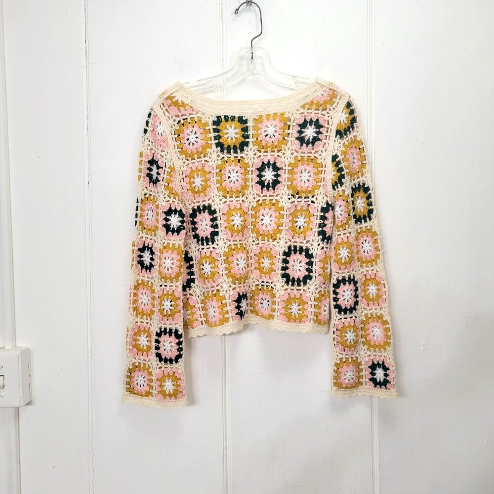 Rebellion Crocheted Floral Knit Sweater - Picture 4 of 6